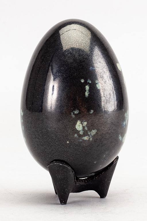 Hans Hedberg, An faience sculpture of an egg by Hans Hedberg, Biot, France.