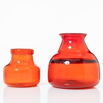 Erik Höglund, a set of two vases, Boda.