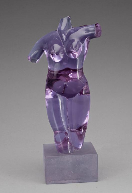 SKULPTUR, glas, Alfredo Rossi, Murano, sign, 1900-talets andra hälft.