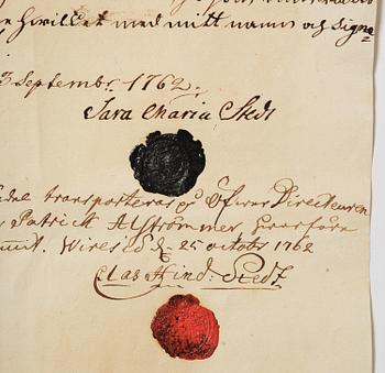 A Swedish share certificate, Ahlingsåhs Manufaktur Werk, No 526, 1728.