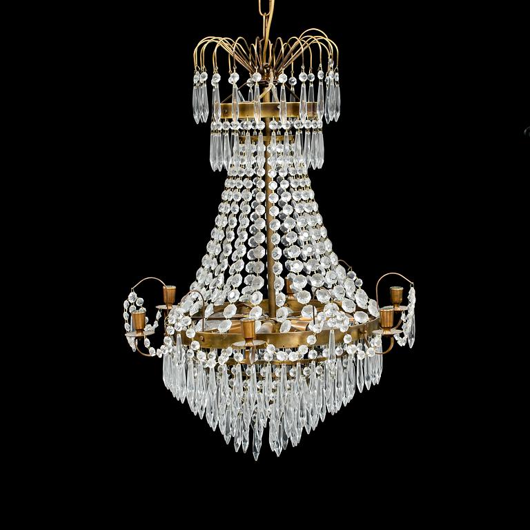 LJUSKRONA, empirstil, 1900-talets andra hälft. Höjd 72 cm.