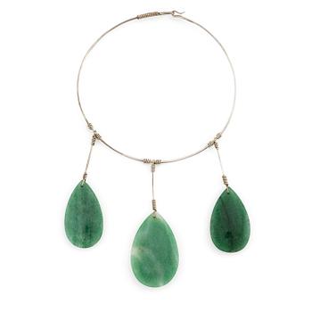 502. Vivianna Torun Bülow-Hübe, a necklace, silver with quartz pendants, excecuted in her own studio, most likely 1950's.