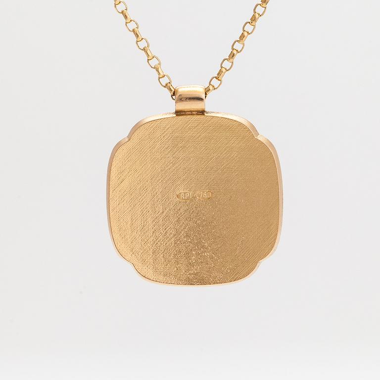 Halsband/hänge, 18K guld och rubiner.  Kedjan stämplad Unoaerre, Italien.