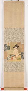 OKÄNDA KONSTNÄRER, rullmålningar 5 st. Japan, 1900-tal.