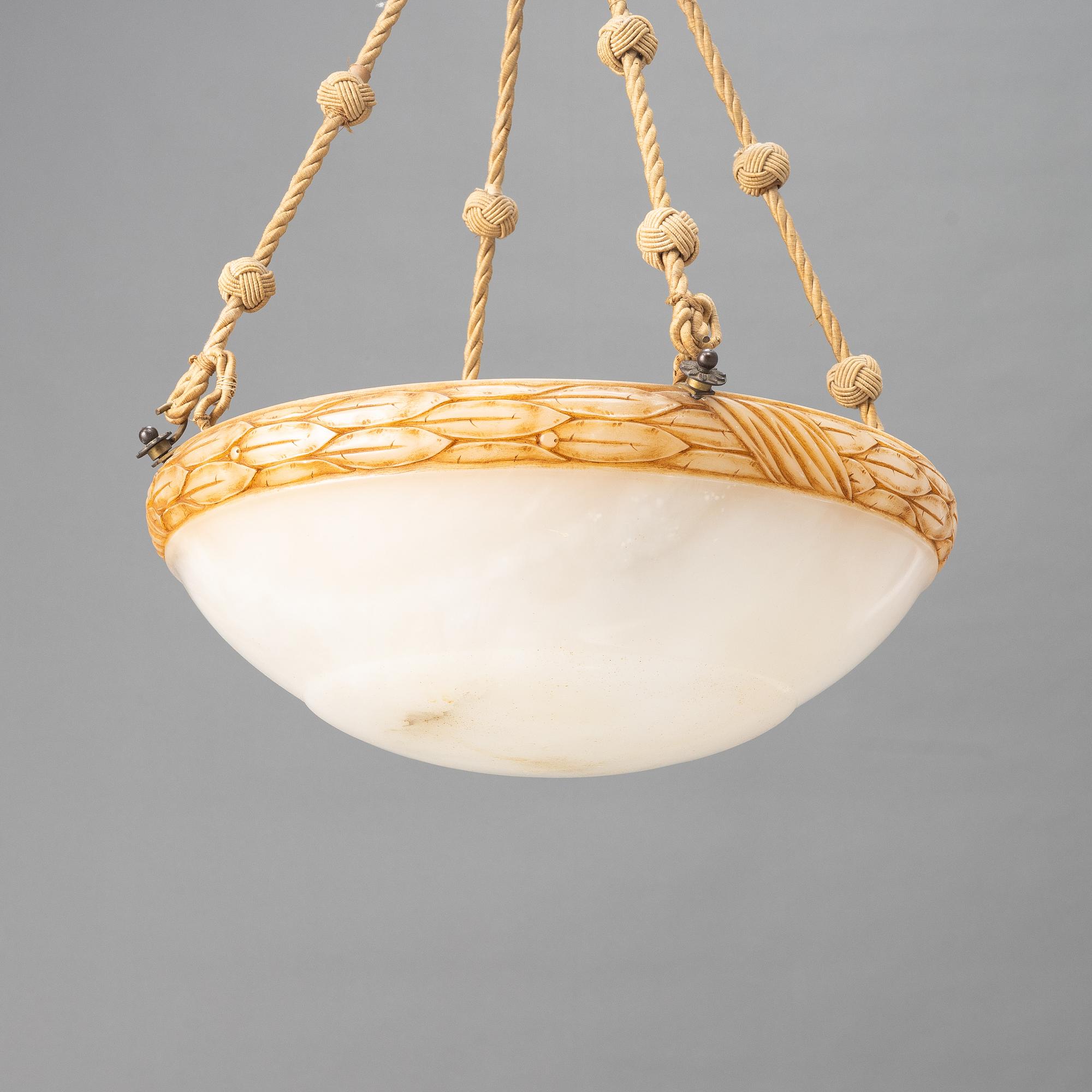 An alabaster ceiling lamp, 1920s.