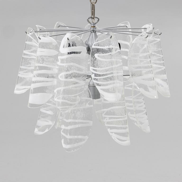 Ceiling lamp, Probably Mazzega, Murano, Italy, second half of the 20th century.