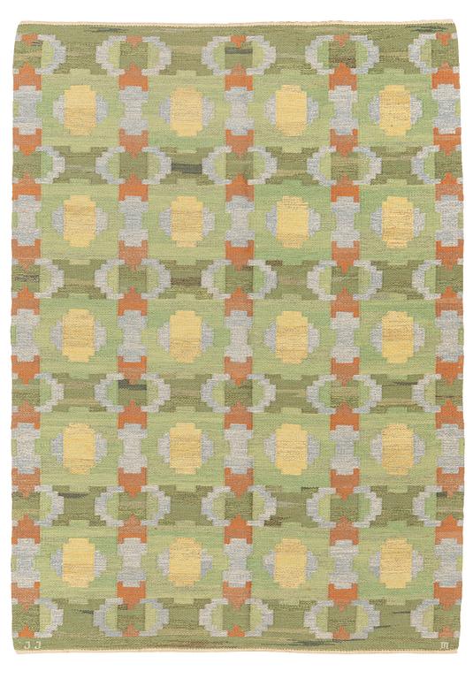 Judith Johansson, a carpet,  "Lönn", flat weave, ca 240 x 173,5 signed JJ M.