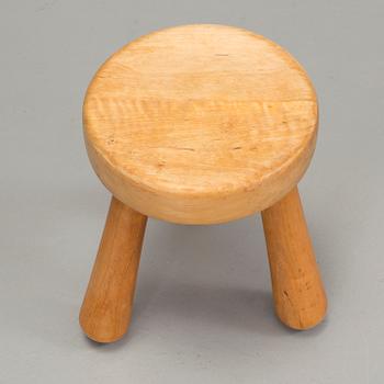 An Ingvar Hildingsson I.H. slöjd birch stool, second half of the 20th Century.