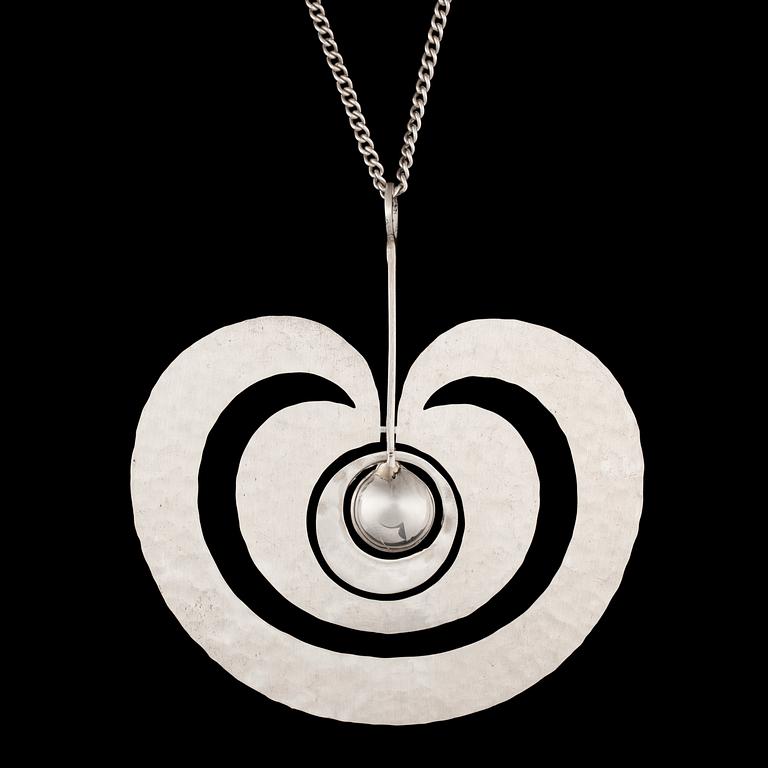 Tapio Wirkkala, A PENDANT, "Apple" sterling silver,  Kultakeskus 1976.