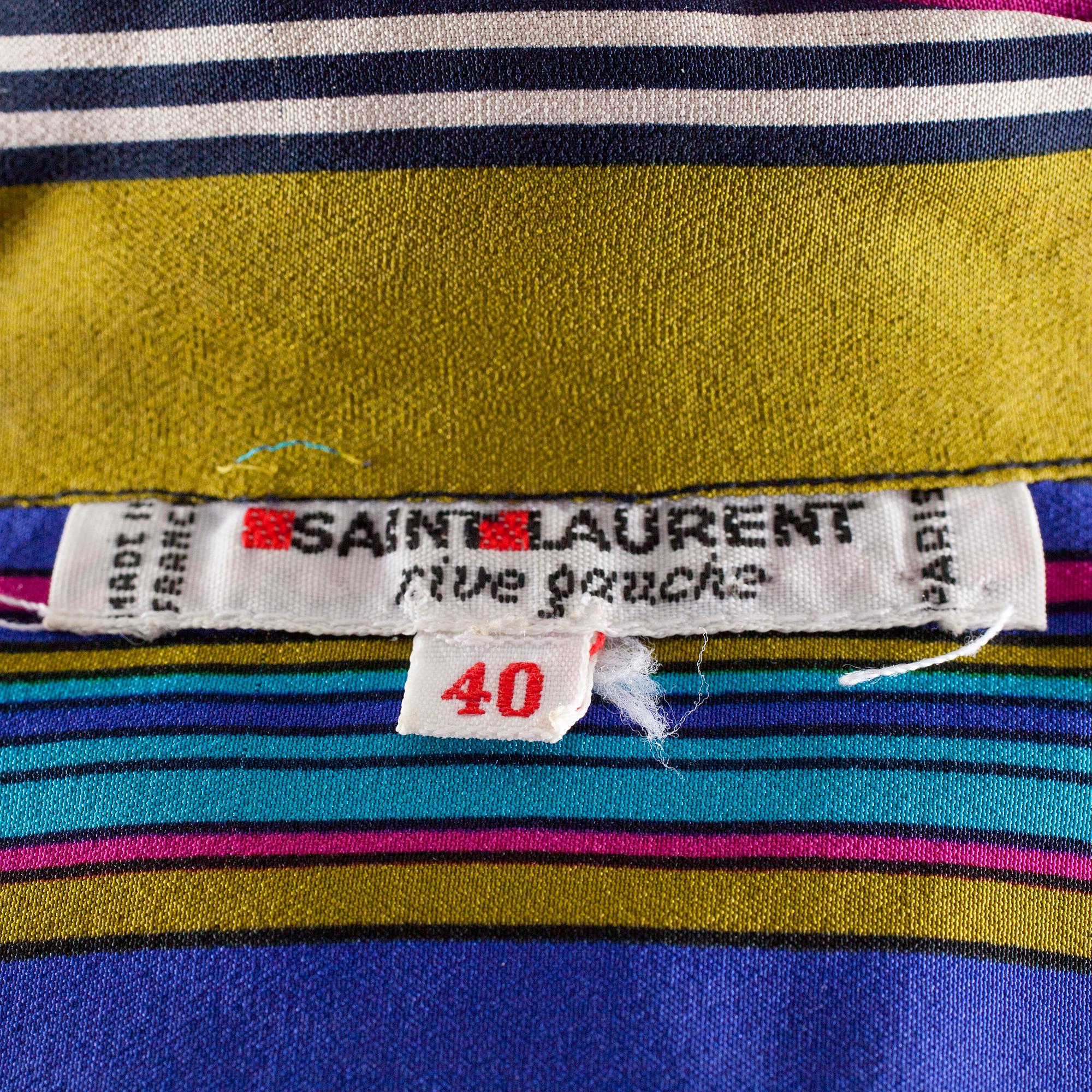 A silk blouse by Yves Saint Laurent.