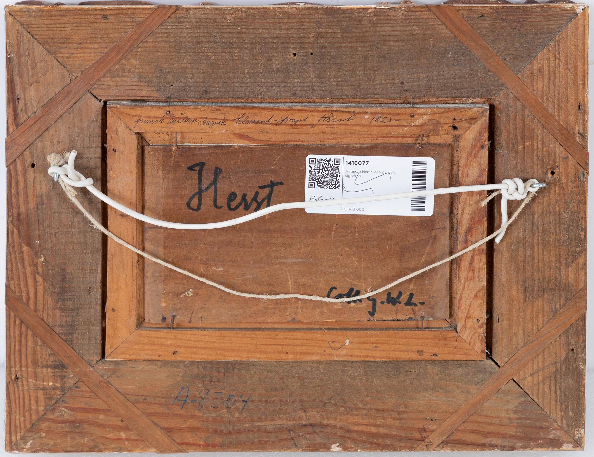 Auguste Clément Joseph Herst, oil on panel, signed.