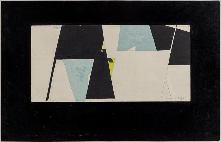 Göran Folcker, oil on board, signed and dated -54.
