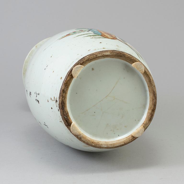 A Chinese famille rose figural porcelain vase, early 20th century.