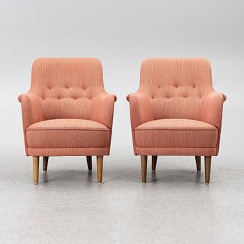 Carl Malmsten, a pair of 'Samsas' armchairs, AB OH Sjögren, Tranås.
