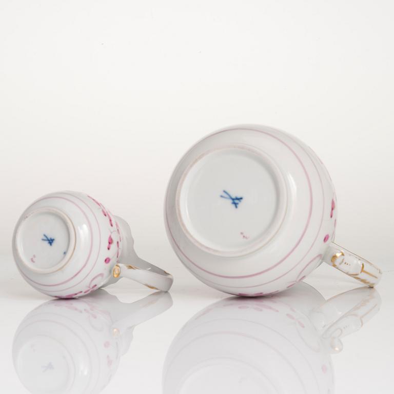 MAT- OCH KAFFESERVIS, 77 delar, porslin, Meissen, "Indische malerei", 1900-talets andra hälft.