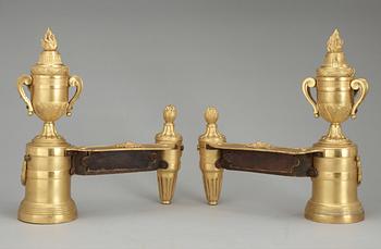 A pair of Louis XVI 18th Century bronze chenets.