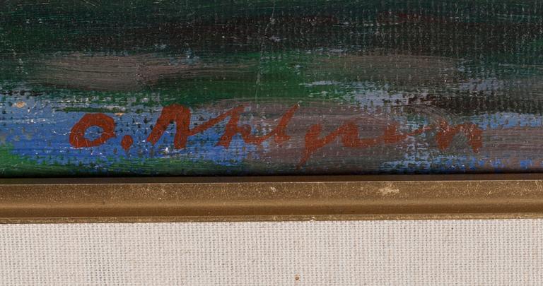 OLAVI AHLGREN, öljy kankaalle, signeerattu.