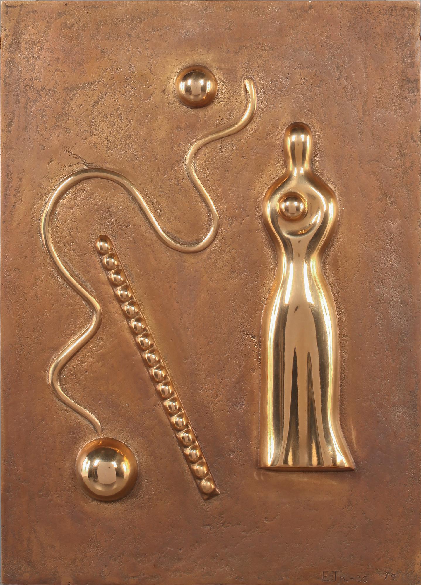 ESAIAS THORÉN, relief, brons, signerad, daterad -30, numrerad 3/9.