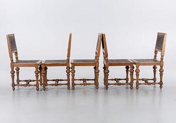 FIVE NEO BAROQUE CHAIRS, late 19th century.