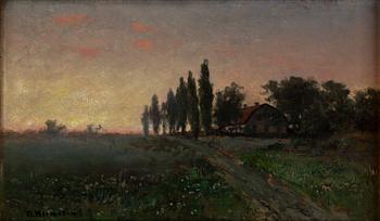 OLOF HERMELIN, olja på pannå, signerad.