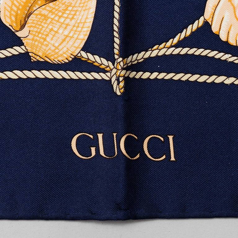 HERMÈS and GUCCI, two silk scarves.