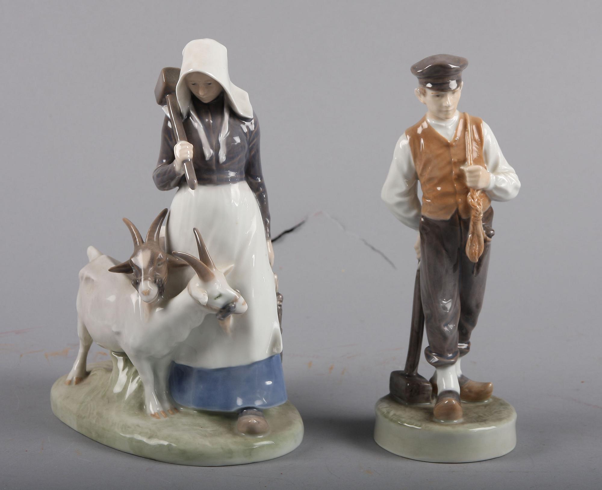 FIGURINER, 2 st, porslin, Royal Copenhagen.