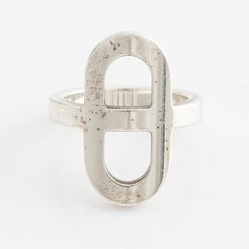 Hermès silver ring.