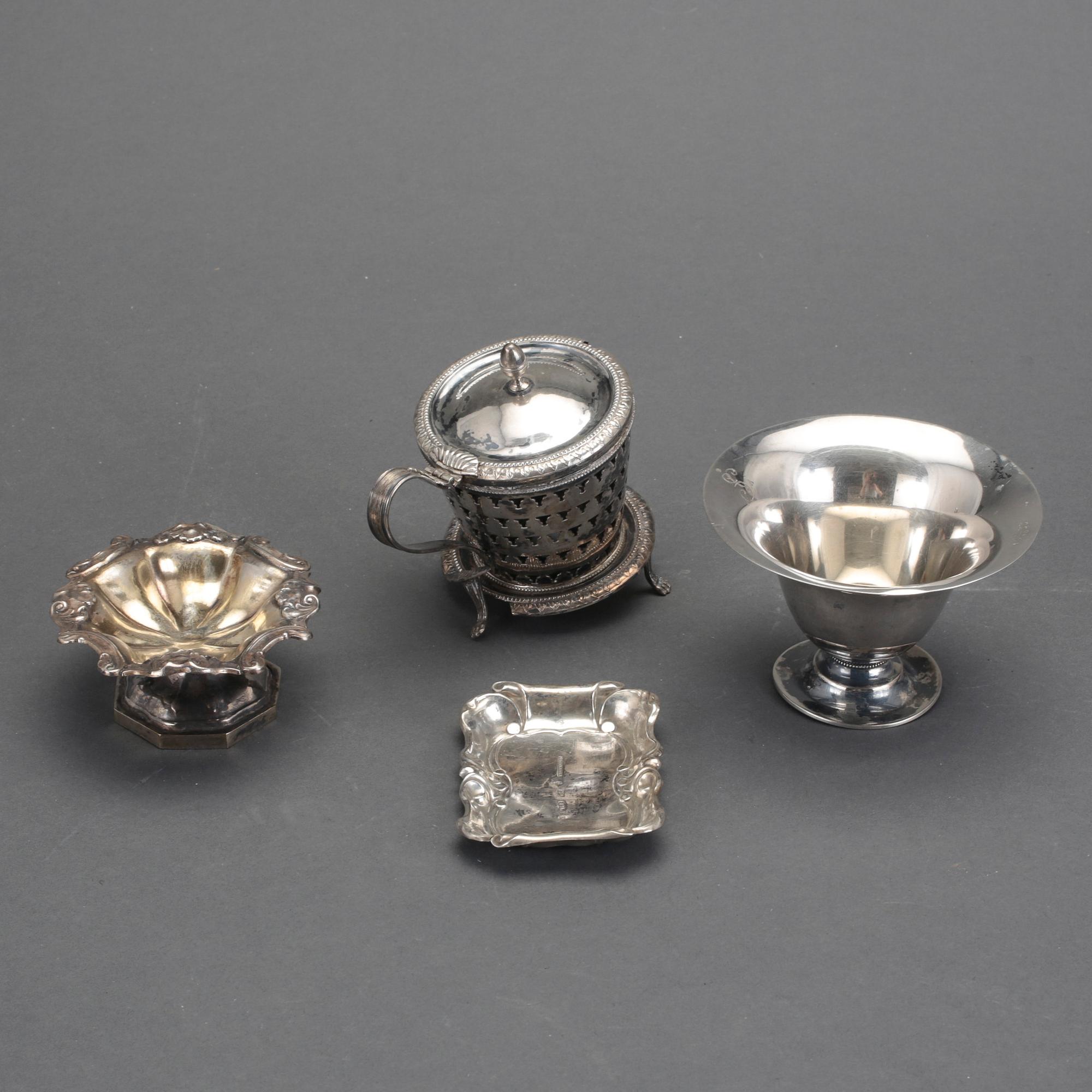 PARTI SILVER, 4 delar, bla, Adolf Zethelius, Stockholm, 1811, total vikt ca 266g.