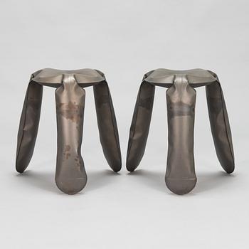 Oskar Zieta, a pair on 21st Century 'Plopp' stools for HAY Denmark.