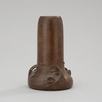 A Hugo Elmqvist Art Nouveau patinated bronze vase, by Elsa Kock, Stockholm, early 1900's.