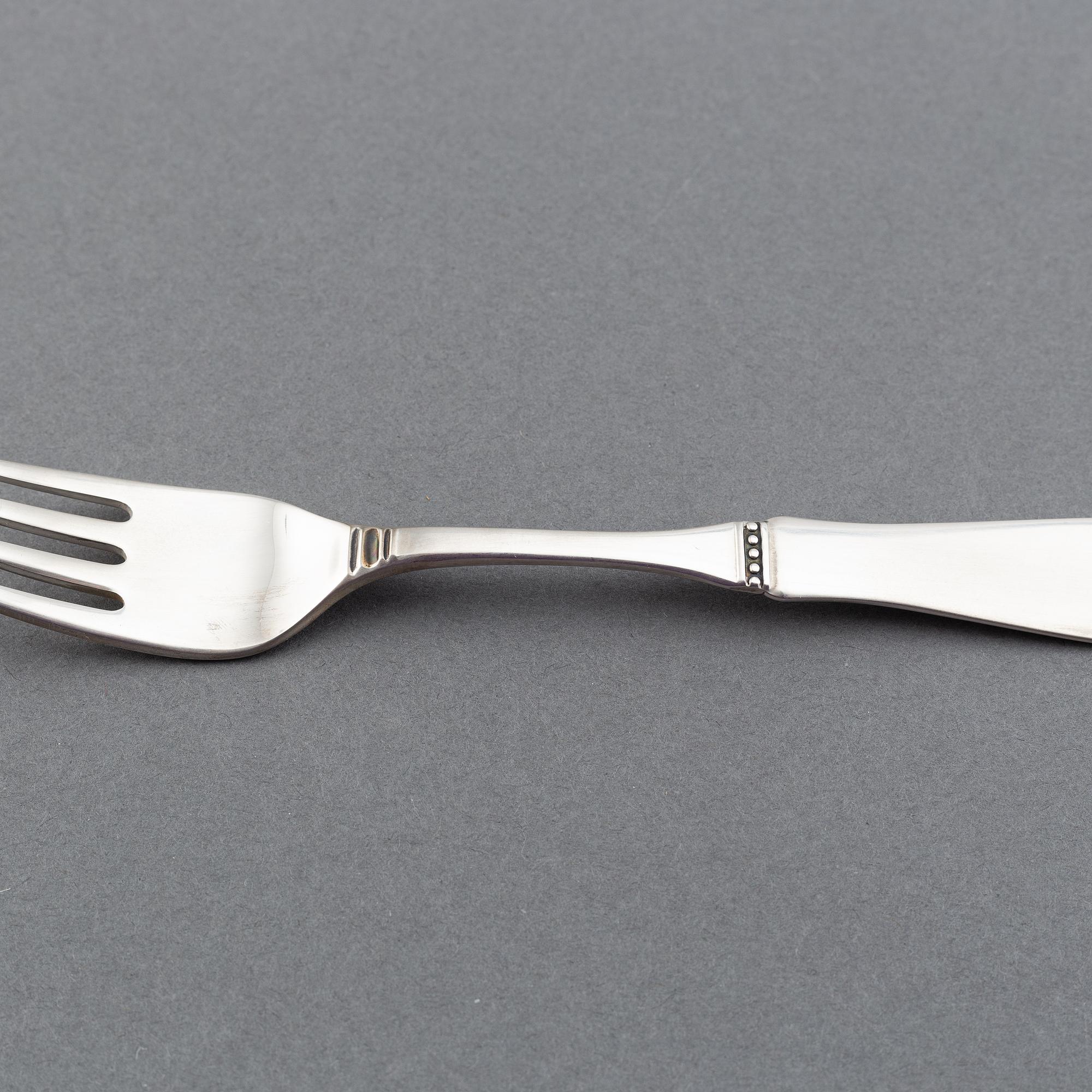 Erik Löfman, bestick, 36 delar, silver, "Uppsala", 1900-talets slut.