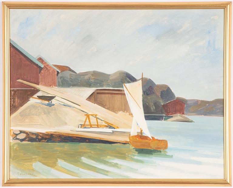 Ewald Dahlskog, Sailing boat by the dock.