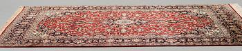 A rug, Old, silk Kashan, ca 224 x 138,5 cm.