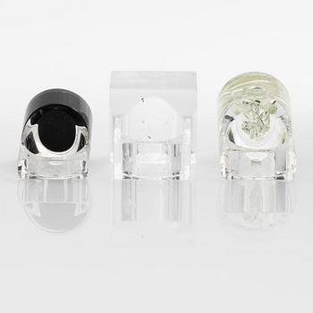 Siv Lagerström, three acrylic rings, 1970s.