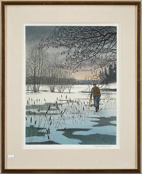 REINHOLD LJUNGGREN, 4 st, färglitografier, signerade och numrerade 175/310, 18/310,