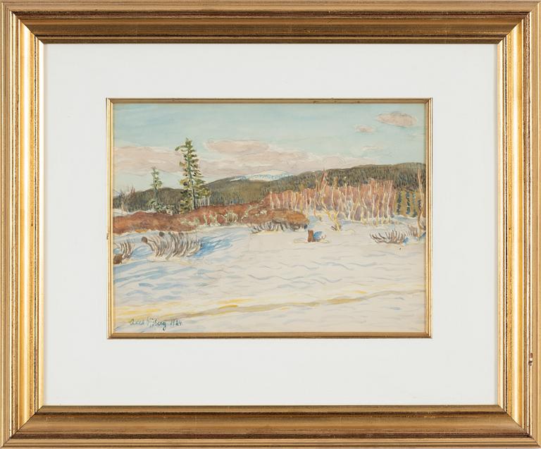Axel Sjöberg, akvarell, signerad och daterad 1924.