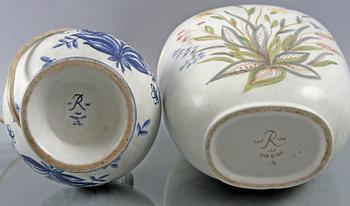 VAS samt BORDSLAMPA, lergods, Lars Thorén, Rörstrand.