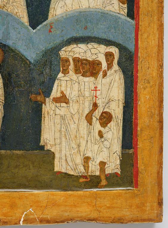 Ikon, "Alla heligas sabbat", Novgorodskolan ca 1500.