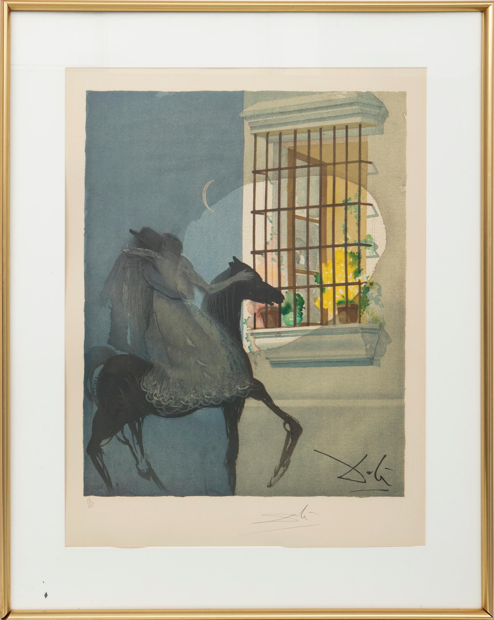 Salvador Dalí, "Carmen and Don José fleeing on horseback" from "Carmen".