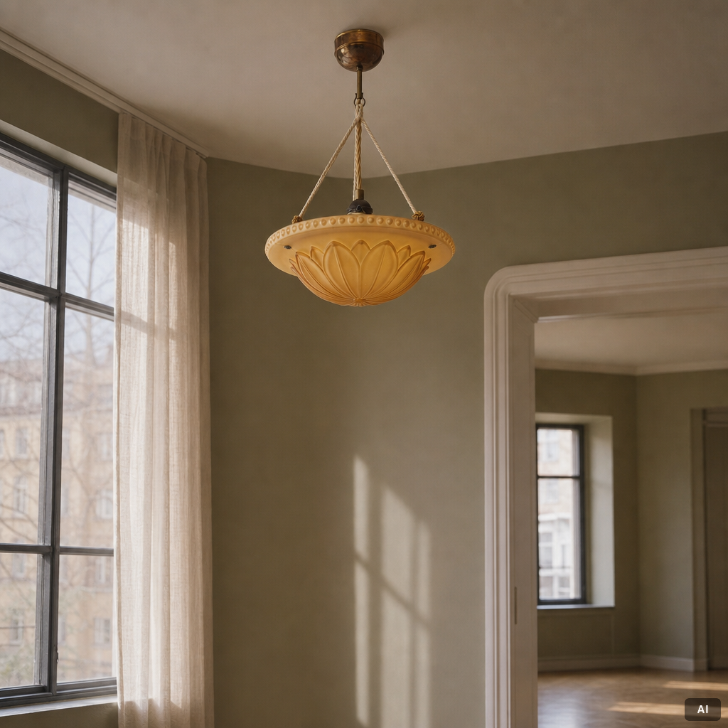 Harald Notini, taklampa, modell 10074, Arvid Böhlmarks Lampfabrik, Stockholm, 1920-tal.