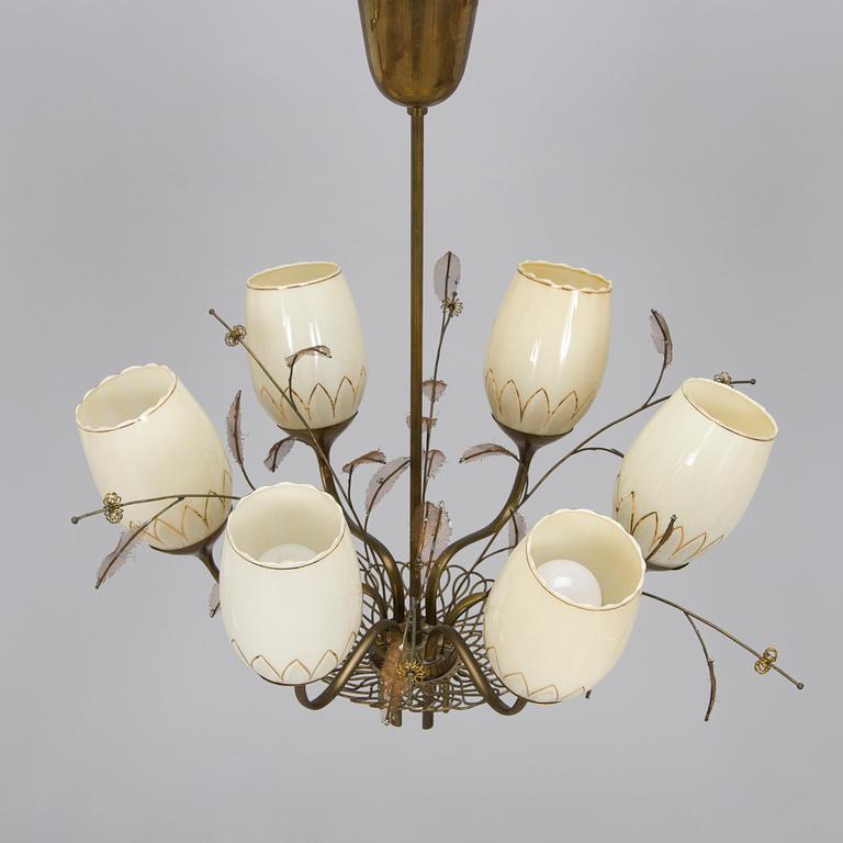 Paavo Tynell, taklampa, modell 9029/6, Taito, 1900-talets mitt.
