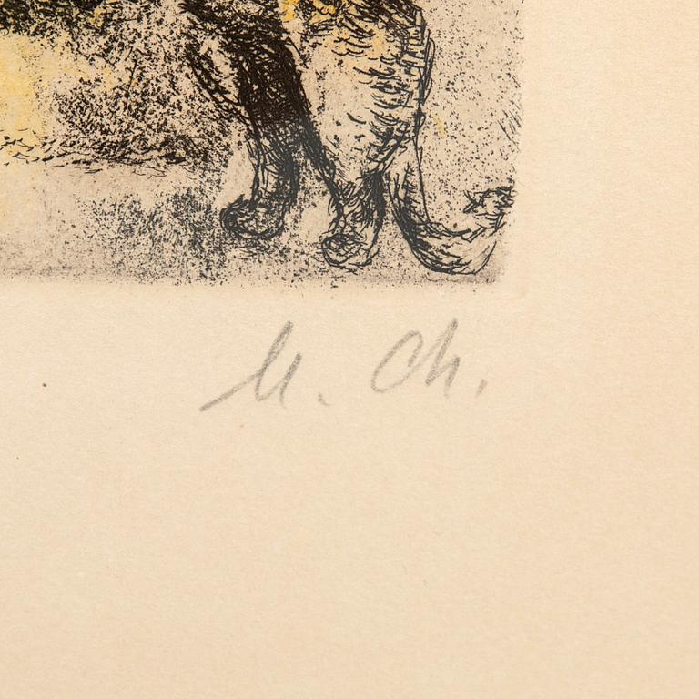 Marc Chagall, "Solomon on his throne", 56/100 from the suite "The Bible".