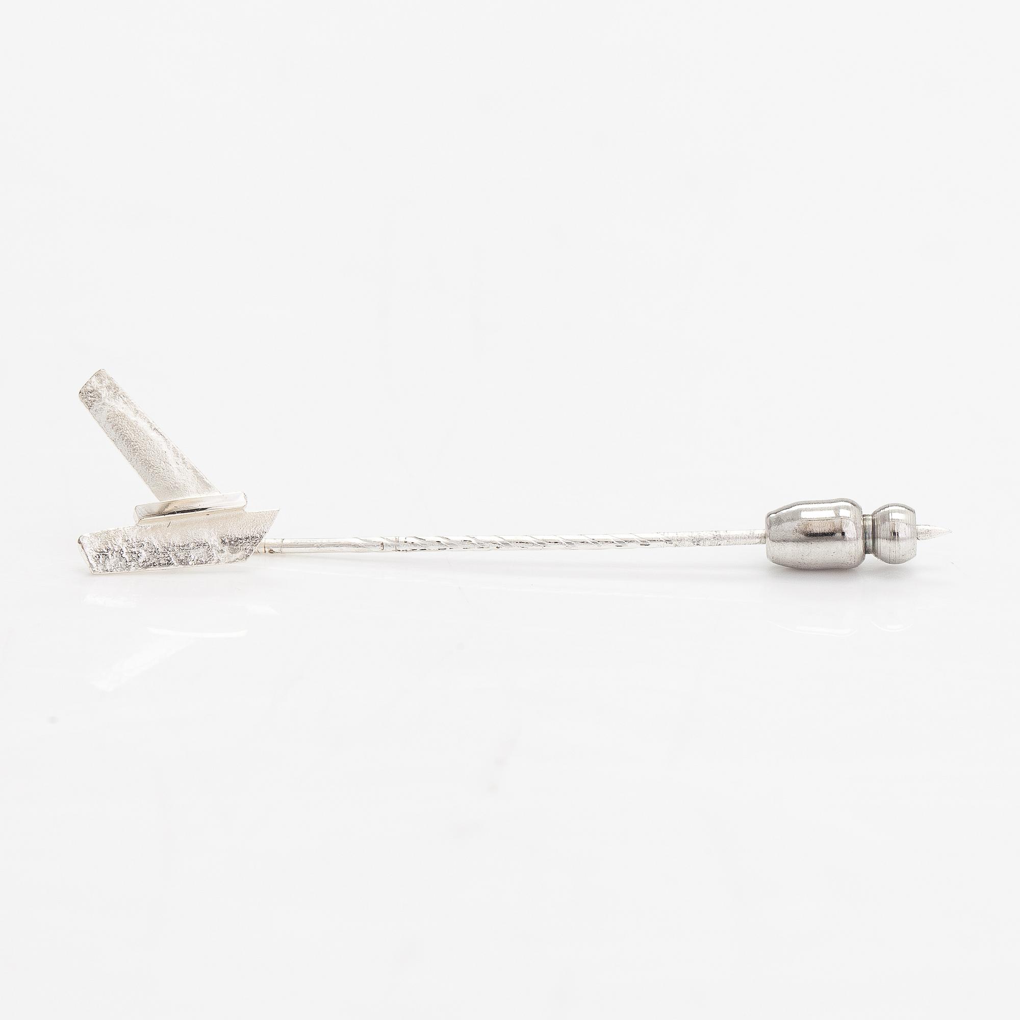 Lapponia, A sterling silver ring, a pair of earrings and a tie pin.