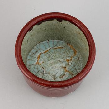 A sang de boef glazed censer/flower pot, China, early 20th Century.