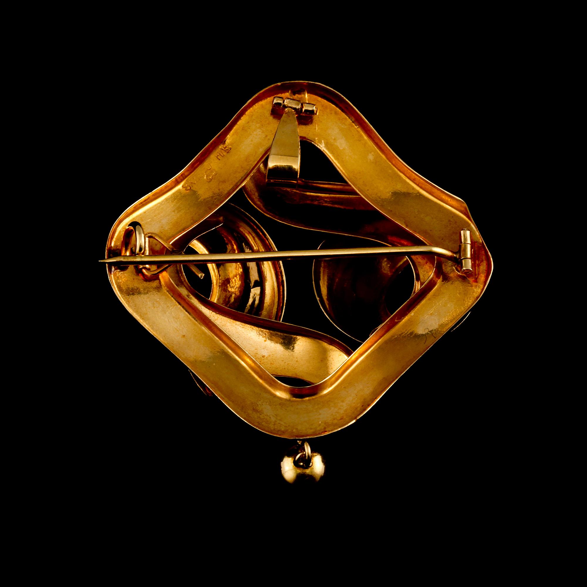 BROSCH, 18k guld, Guldvaruhuset, Stockholm, 1948. Vikt 9 g.