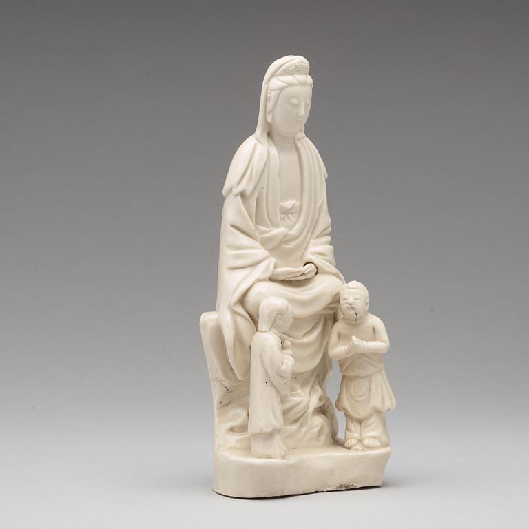 A blanc de chine figure of Guanyin, Qing dynasty, 18th Century.