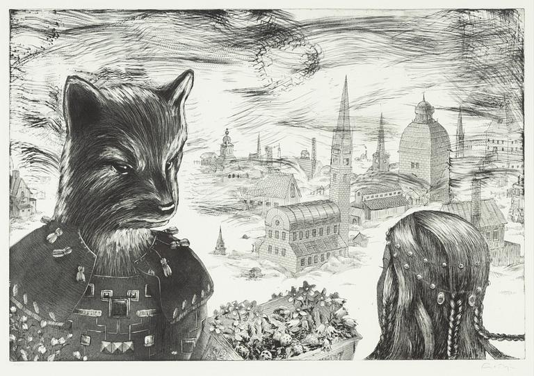 Ernst Billgren, etching, 2015, signed and numbured 218/225.