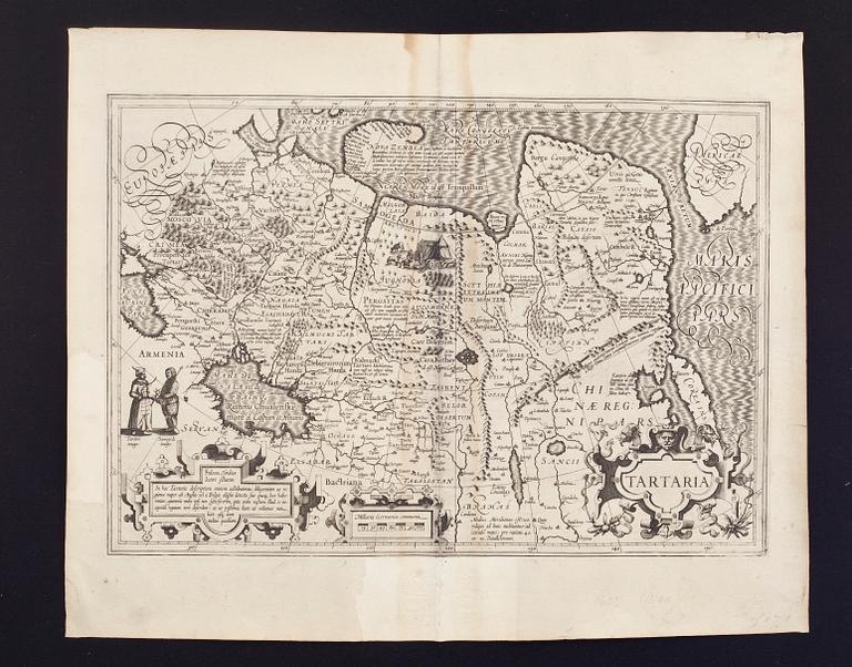 KARTA, 1600/1700-tal. 3 delar."Tartaria" mm.