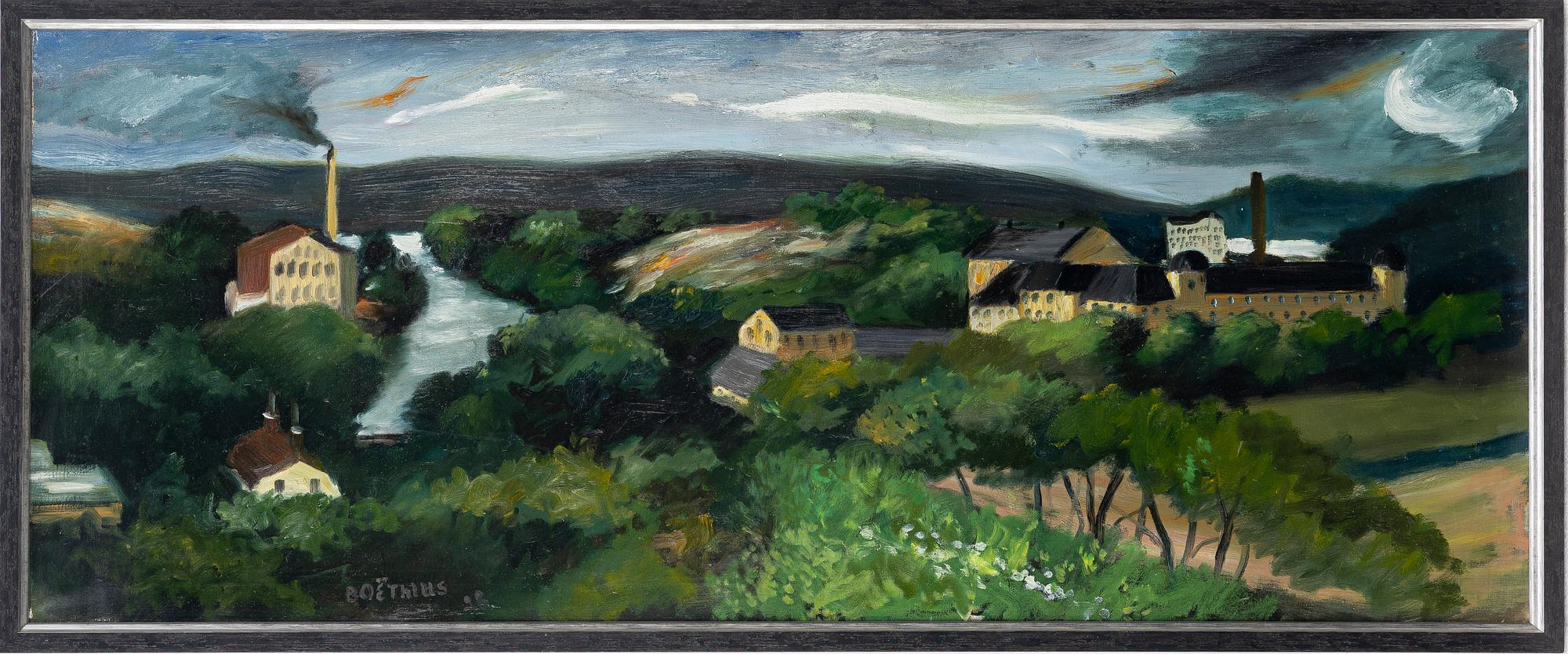 Lars Boëthius, Landscape with Factories and Houses.