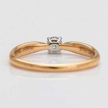 Tiffany & Co, sormus, platinaa ja 18K ruusukultaa, briljanttihiottu timantti n. 0.17 ct.